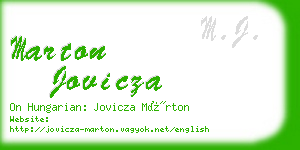 marton jovicza business card